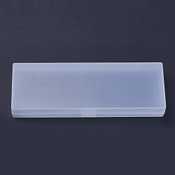 Gefrostete transparente Plastikperlenbehälter, Würfel, Transparent, 18.3x6.2x2.6 cm