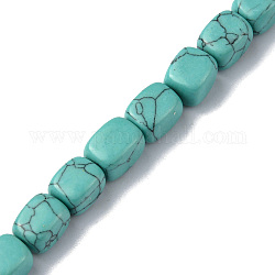 Chapelets de perles en turquoise synthétique, cuboïde, 8.5~11x7.5~9x7.5~9mm, Trou: 1.2mm, Environ 20 pcs/chapelet, 7.72~8.74 pouce (19.6~22.2 cm)