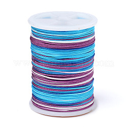 Segment Dyed Polyester Thread, Braided Cord, Colorful, 0.4mm, about 16.4 yards(15m)/roll