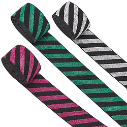 Chgcraft 6 Yards 3 Farben Widerstandsband Nylon Flachband, für Koffer, Taschen, Schuh- und Hutdekoration, Streifenmuster, Mischfarbe, 1-5/8 Zoll (40 mm), 2yards / Farbe