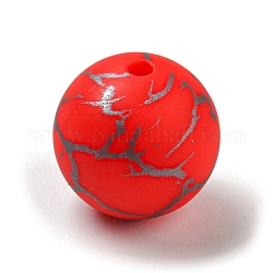 Perlas de silicona, redondo, rojo, 15mm, agujero: 2 mm