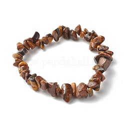 Bracelets extensibles en perles d'oeil de tigre naturelles pour enfants, diamètre intérieur: 1-7/8 pouce (4.8~5.1 cm)