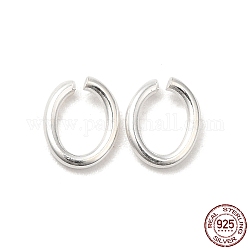 925 anello di salto aperto in argento sterling, ovale, argento, 20 gauge, 5x4x0.8mm, diametro interno: 2.6x3.6mm, circa 166pcs/10g