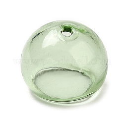透明ガラスビーズコーン  風鈴作りに  半円  黄緑  16x13mm  穴：1.4mm  内径：10.8mm