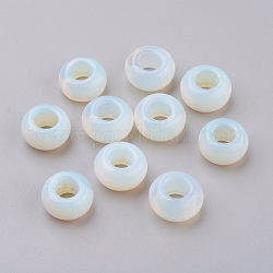 Perles européennes en opalite synthétique, Perles avec un grand trou   , rondelle, 12x6mm, Trou: 5mm