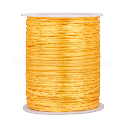 Cordon de polyester, pour tricoter des noeuds chinois, or, 2mm, environ 109.36 yards (100 m)/rouleau