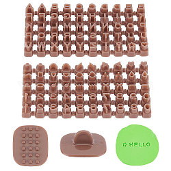 Craspire 1 jeu de tampons à biscuits en plastique, tampons interchangeables, y compris les lettres, Nombres, symboles mathématiques, géométrie, polyvalent, aussi comme tampons d'argile, selle marron, 37.5~68x31.5~33x16.5~18mm