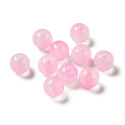 Transparente Acryl Perlen, Zwei-Ton-, Runde, rosa, 7.5x7 mm, Bohrung: 1.8 mm, etwa: 1900~2000 Stk. / 500 g