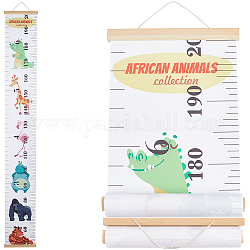 Toise amovible à motif aniaml pour enfants, Règles de tableau de mesure suspendues en bois et SGC, rectangle, colorées, 1540x202~214x0.3~11mm