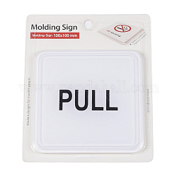 Resin Notice Sign, Square with Pull, White, 10x10x0.35cm