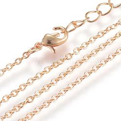 Eisenkabelketten Halskette machen, mit Karabiner, gelötet, golden, 19.6 Zoll (50 cm)
