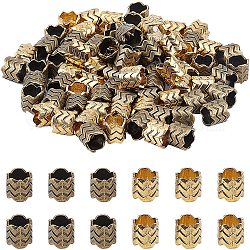 CHGCRAFT 100Pcs Tibetan Alloy Column Tube Beads Large Hole Spacers Beads Antique Brass Plated Rondelle Spacer Beads Loose Beads for DIY Jewelry Making
