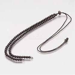 Messing Perlenkette Halskette machen, Metallgrau, 15.5~16.5 Zoll (39~41 cm)