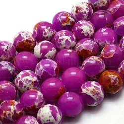 Synthetic Imperial Jasper Bead Strands, Dyed, Round, Dark Violet, 8mm, Hole: 1mm, about 50pcs/strand, 15.7inch