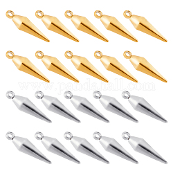 arricraft 20 Pcs Cone Charms, 2 Colors 304 Stainless Steel Pendants Metal Bullet Spike Beads Charms for DIY Necklace Bracelet Earring Jewelry Making