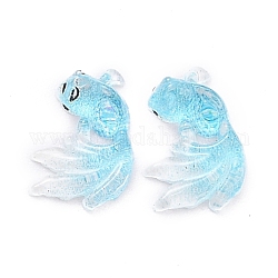 Прозрачные смолы кабошоны, для украшения своими руками, золотая рыбка, Небесно-голубой, 11x7.5x3 мм