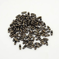 Iron Ball Chain Connectors, Gunmetal, 9mm long, 3mm wide, 3mm thick, hole: 2mm, inner diameter: about 2mm