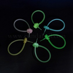 Luminous Silicone Cable Zip Ties, Glow in the Dark Cord Organizer Strap, for Wire Management, Flower Pattern, 215x20.5x7.5mm, Hole: 2.7mm
