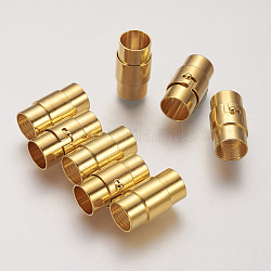 Chiusure magnetiche per tubo di bloccaggio in ottone, colonna, oro, 18x10mm, Foro: 8 mm