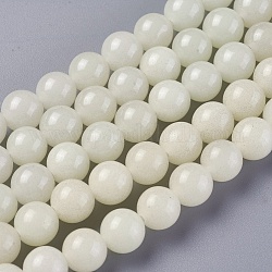 Fili sintetici perline di pietra luminosa, tondo, 8mm, Foro: 1.2 mm, circa 50pcs/filo, 15 pollice (38.3 cm)