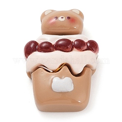 Dessert Theme Opaque Resin Imitation Food Decoden Cabochons, Jewelry Making, Camel Color, Ice Cream, 27x19x9mm