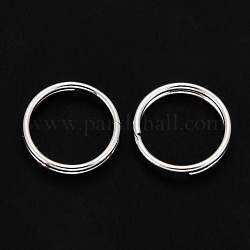 304 anelli portachiavi in ​​acciaio inox, anelli di salto a doppio anello, argento, 10x1.6mm, diametro interno: 8.5mm, singolo filo: 0.8mm