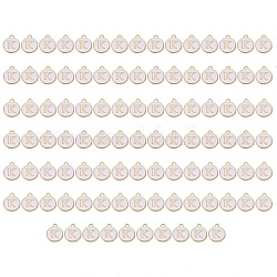 Позолоченные подвески из эмалевого сплава, эмалированные блестки, плоско-круглые, белые, letter.k, 14x12x2 мм, отверстие : 1.5 мм, 100 шт / коробка