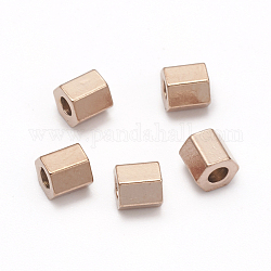 Placcatura ionica (ip) 304 perline distanziatrici in acciaio inossidabile, esagono, oro roso, 3.2x3.2x3mm, Foro: 1.4 mm