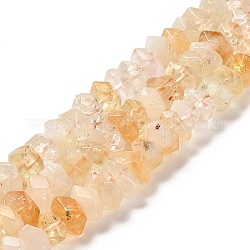 Natürlichen Citrin Perlen Stränge, facettiert, Nuggets, 10~11x8~10x7~8 mm, Bohrung: 1 mm, ca. 22~23 Stk. / Strang, 7.09~7.48'' (18~19 cm)
