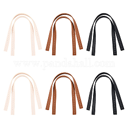 Wadorn 6 пара 3-х цветных ремней для сумки из искусственной кожи, плоский, аксессуары для замены сумок, разноцветные, 37.9x1.5x0.3 см, отверстие : 1.8 мм, 2 пара / цвет