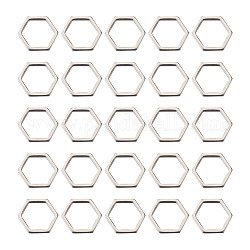 304 Stainless Steel Linking Rings, Hexagon, Stainless Steel Color, 18x20x2mm