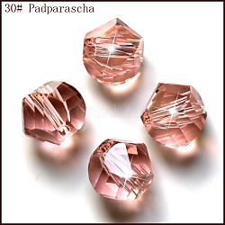 Abalorios de cristal austriaco de imitación, aaa grado, facetados, polígono, salmón claro, 8mm, agujero: 0.9~1 mm
