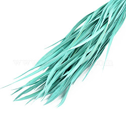 Goose Feather Costume Accessories, Dyed, Aquamarine, 150~265x3~4mm, about 100pcs/bundle