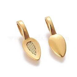 Tibetan Style Alloy Glun-on Flat Pad Bails for Pendants Making, Cadmium Free & Lead Free, Antique Golden, 21x7x6mm, Hole: 6x4mm, about 1330pcs/1000g