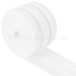 Benecreat cavo / fascia in gomma elastica piatta, accessori per cucire indumenti per tessitura, bianco, 50mm