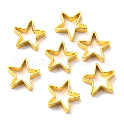 Perle en laiton cadre, avec 2 trou, étoiles du nord, or, 18x18x4mm