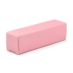 Scatola di carta kraft pieghevole, per l'imballaggio del rossetto, rettangolo, roso, 13.5x4x0.15cm