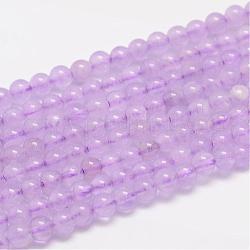Chapelets de perles en améthyste naturelle, ronde, violette, 10mm, Trou: 1mm, Environ 40 pcs/chapelet