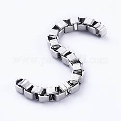 304 Stainless Steel Venetian Chains, Box Chains, Unwelded, Stainless Steel Color, 4x4x2.5mm