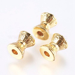 Alloy Beads, Bicone, Real 18K Gold Plated, 7x6mm, Hole: 2mm