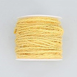 Corda di iuta, corda di iuta, spago di iuta, per fare gioielli, giallo chiaro, 2mm, circa 54.68 iarde (50 m)/rotolo