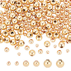 Perline distanziatrici rotonde in ottone stile Arricraft 3, vero placcato oro 18k, 2~4mm, Foro: 1~1.5 mm
