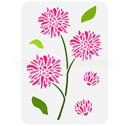 FINGERINSPIRE Dahlia Stencil 8.3x11.7inch Reusable Dahlia Floral Pattern Drawing Template Spring Nature Flower Stencil for Home Decoration Plants Stencil for Wood Wall Furniture Paper Painting