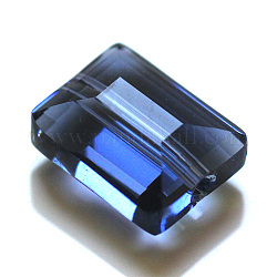 Imitazione branelli di cristallo austriaco, grado aaa, sfaccettato, rettangolo, blu di Prussia, 8x9.5x5mm, Foro: 0.9~1 mm