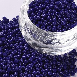 Baking Paint Glass Seed Beads, Blue, 12/0, 1.5~2mm, Hole: 0.5~1mm, about 3333pcs/50g, 50g/bag, 18bags/2pounds