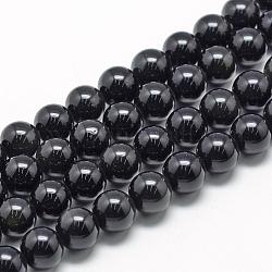 Perles en obsidienne naturelle, ronde, 6~7mm, Trou: 1mm, Environ 60~67 pcs/chapelet, 15.7 pouce