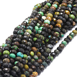 Natural Chrysocolla Beads Strands, Faceted, Rondelle, 5.5~6x4~4.5mm, Hole: 1mm, about 95pcs/strand, 15.59''(39.6cm)