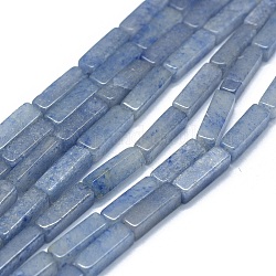 Природные голубые авантюрин бисером пряди, кубоид, 12.5~13.5x3~5x3~4.5 мм, отверстие : 1 мм, около 30~32 шт / нитка, 15.1~15.9 дюйм (38.5~40.5 см)