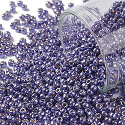 Круглые бусины toho, японский бисер, (pf567) Permafinish Purple Metallic пурпурный, 11/0, 2.2 мм, отверстие : 0.8 мм, Около 5555 шт / 50 г