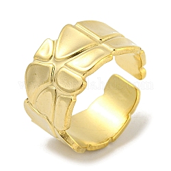 304 anello a polsino aperto in acciaio inossidabile, poligono, oro, diametro interno: 17.8mm